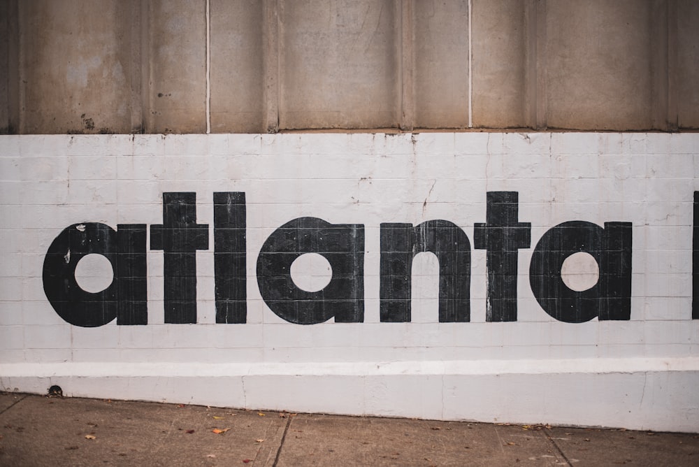 white and black Atlanta signage