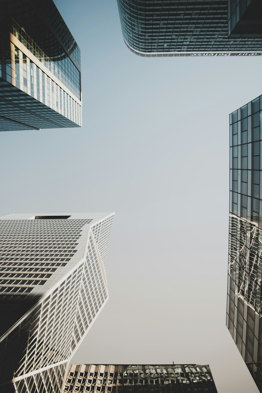 low angle photography of concrete buildings