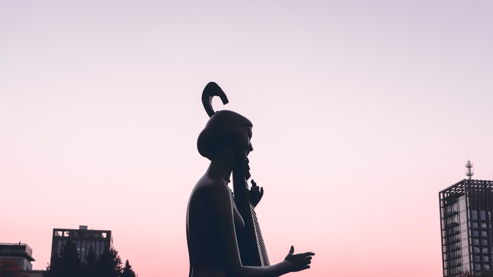 silhouette of statue