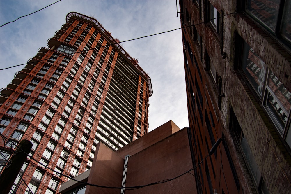 worm's-eye view of building