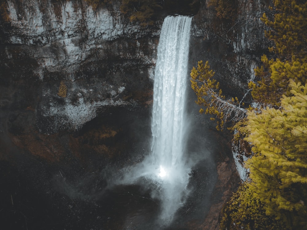 aerial photography of waterfalls during daytime