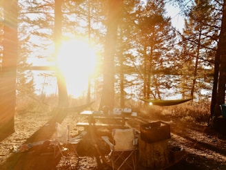 chegue cedo no camping, ainda de dia