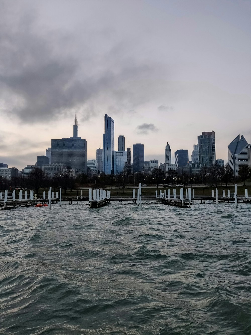 city by the bay with grey clouds overhead