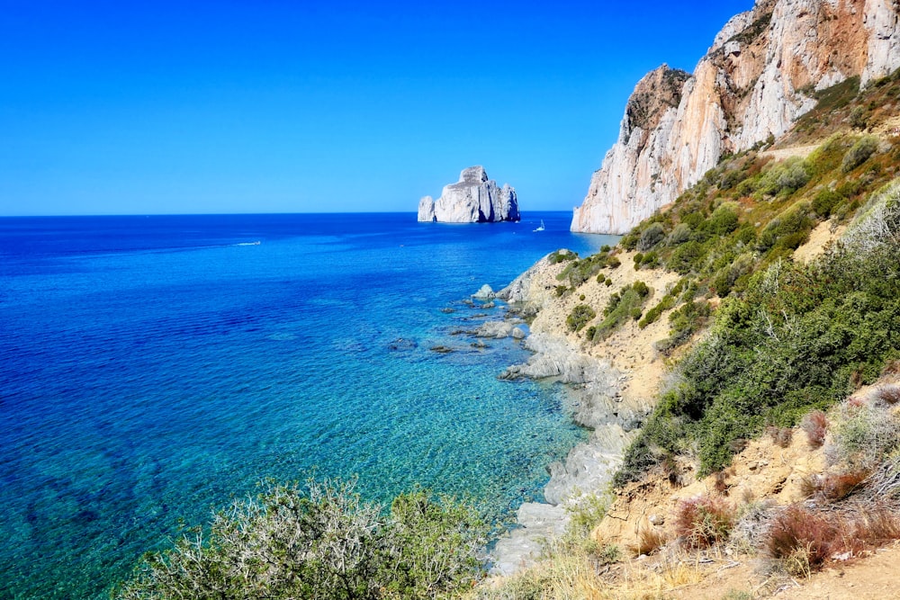 rock formation near body of water