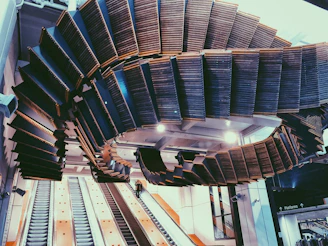 Vertical carousel image showing a modern art installation with vibrant colors