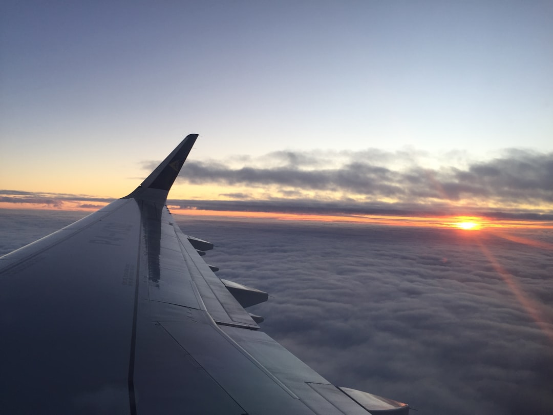 white plane wing,
