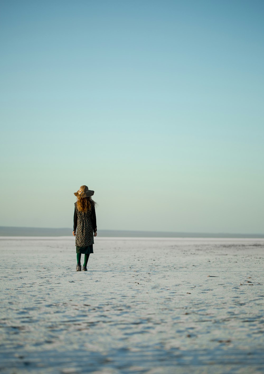 woman standing on snow