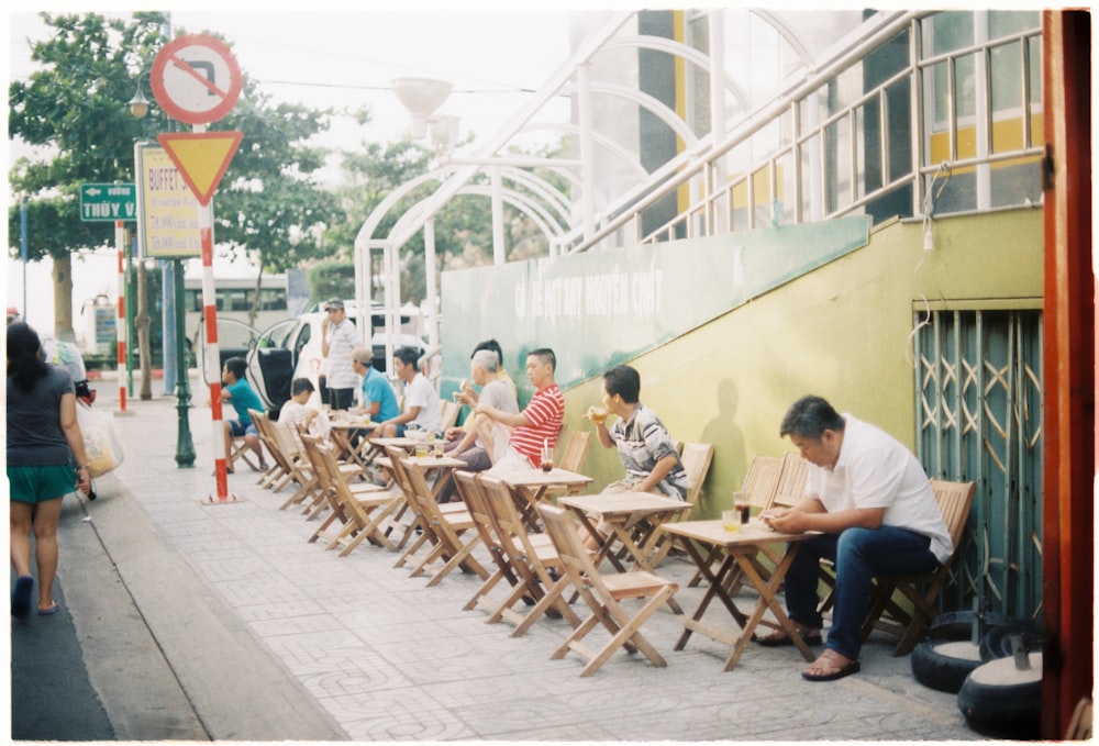 man sitting near the stairs