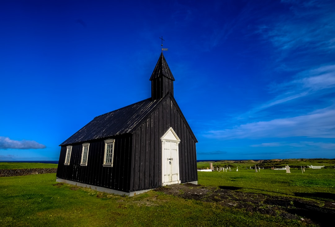 black and white wooden chapel