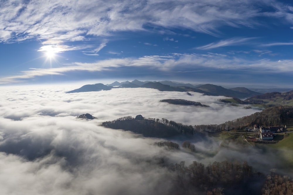 aerial view photography of white clouds at daytime