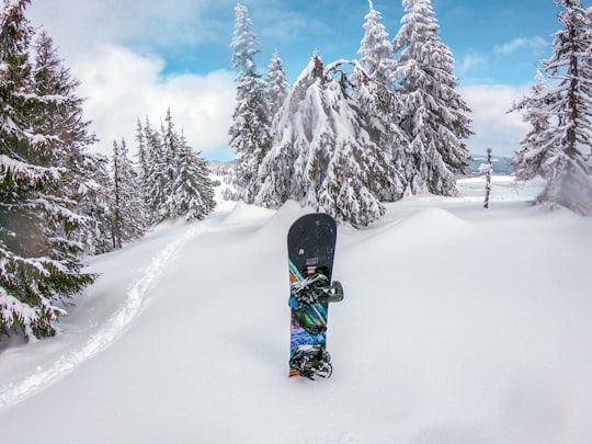 snow board in the ice in Sureanu Mountains Romania