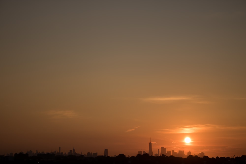 silhouette photography of city