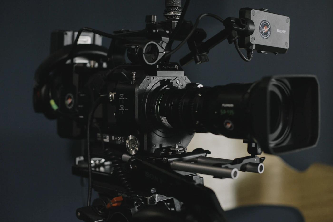 Professional cinema camera prepared for content production.