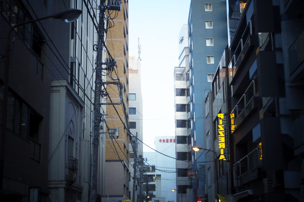 yellow LED sign in city near road