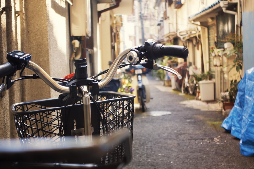 black and gray bicycle in shallow photo