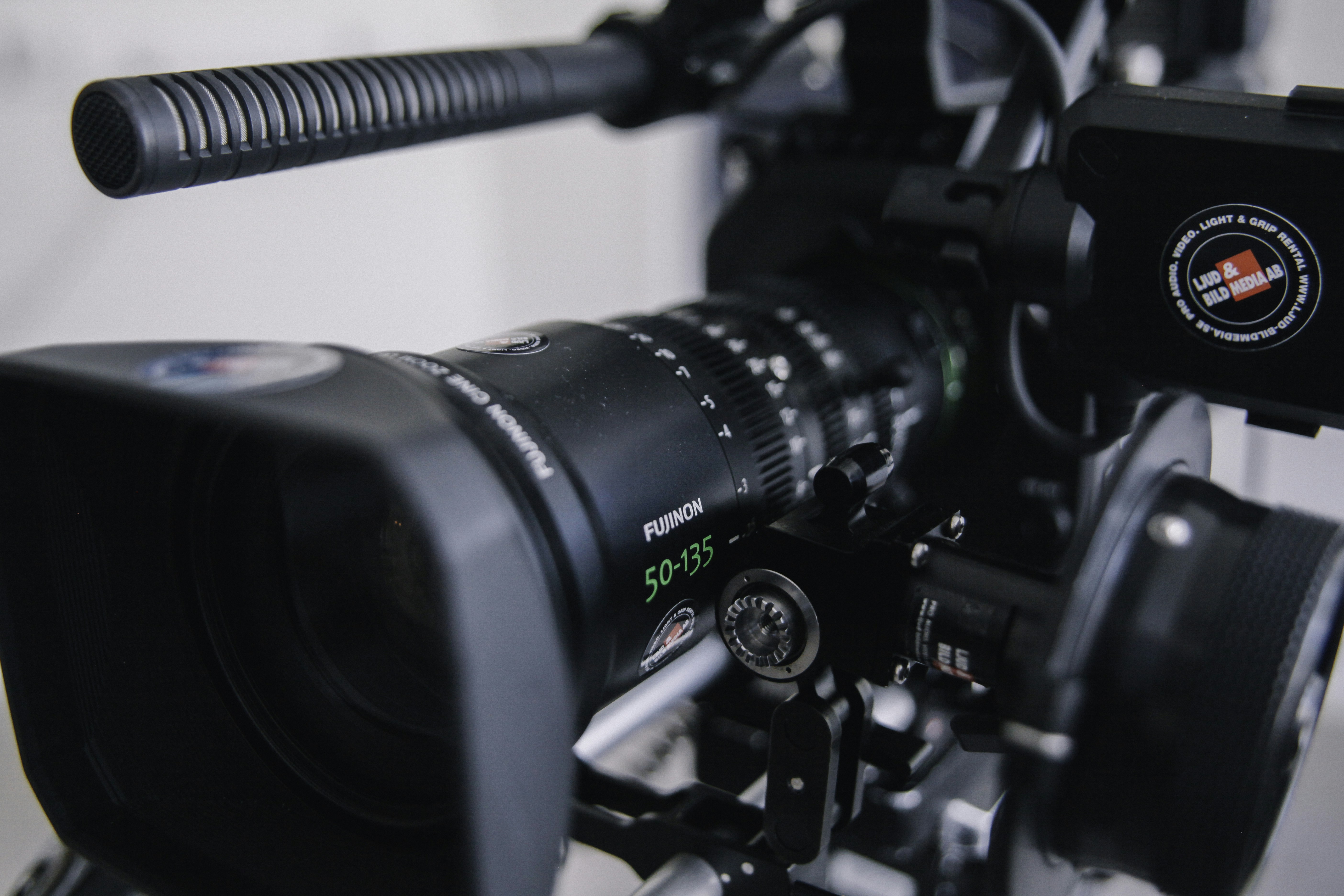 black shooting camera