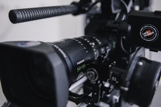 black shooting camera