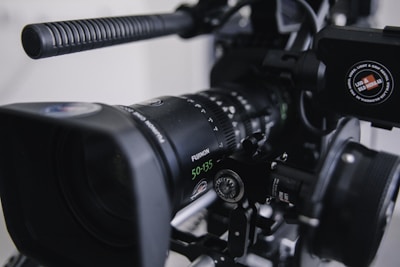 black shooting camera