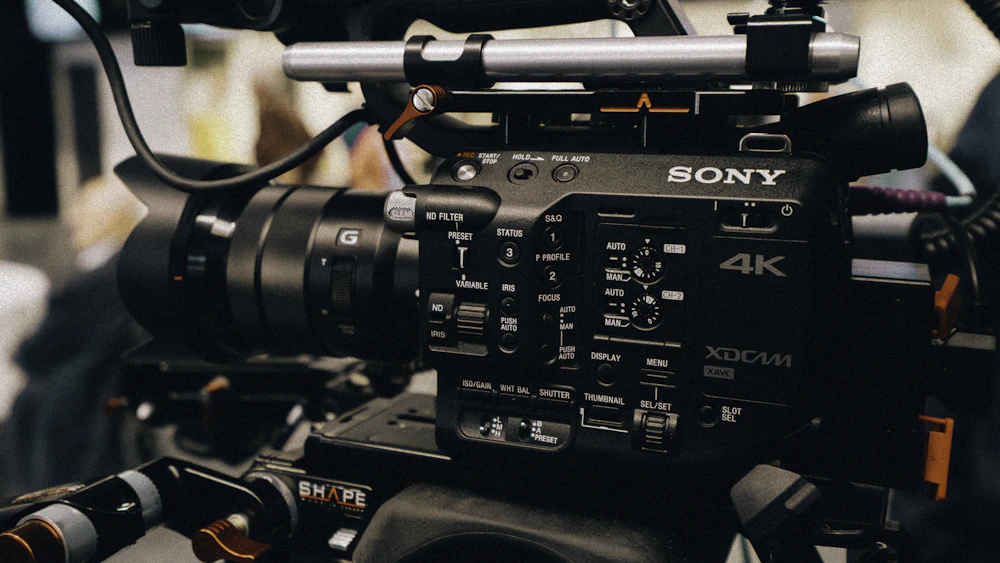 Video production camera on set