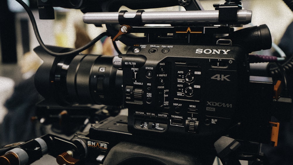 black Sony 4K video camera