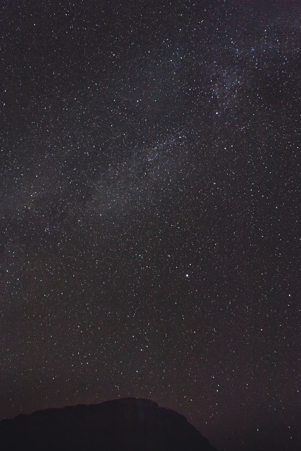 mountain with stars