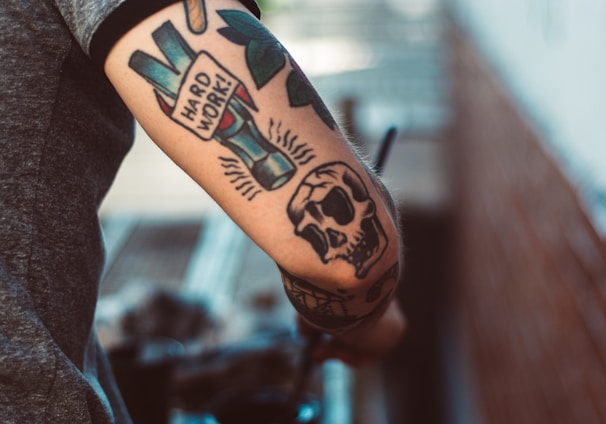 person with sleeve tattoo