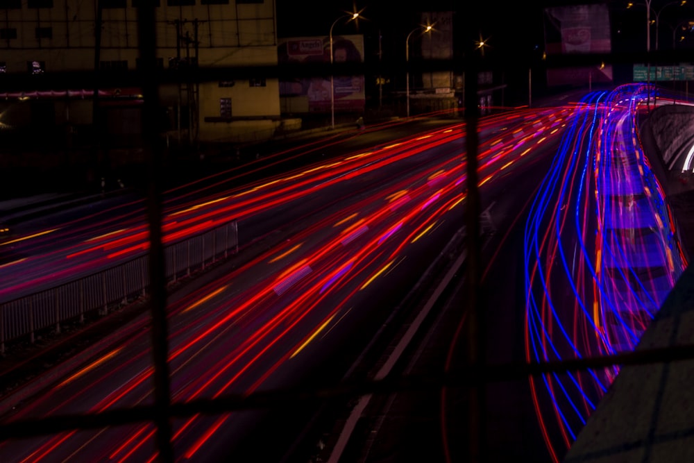 time-lapse photography of cars on road