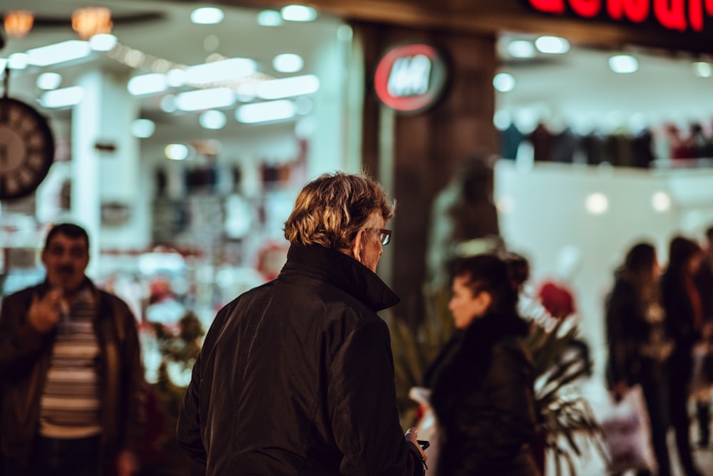 man in black jacket