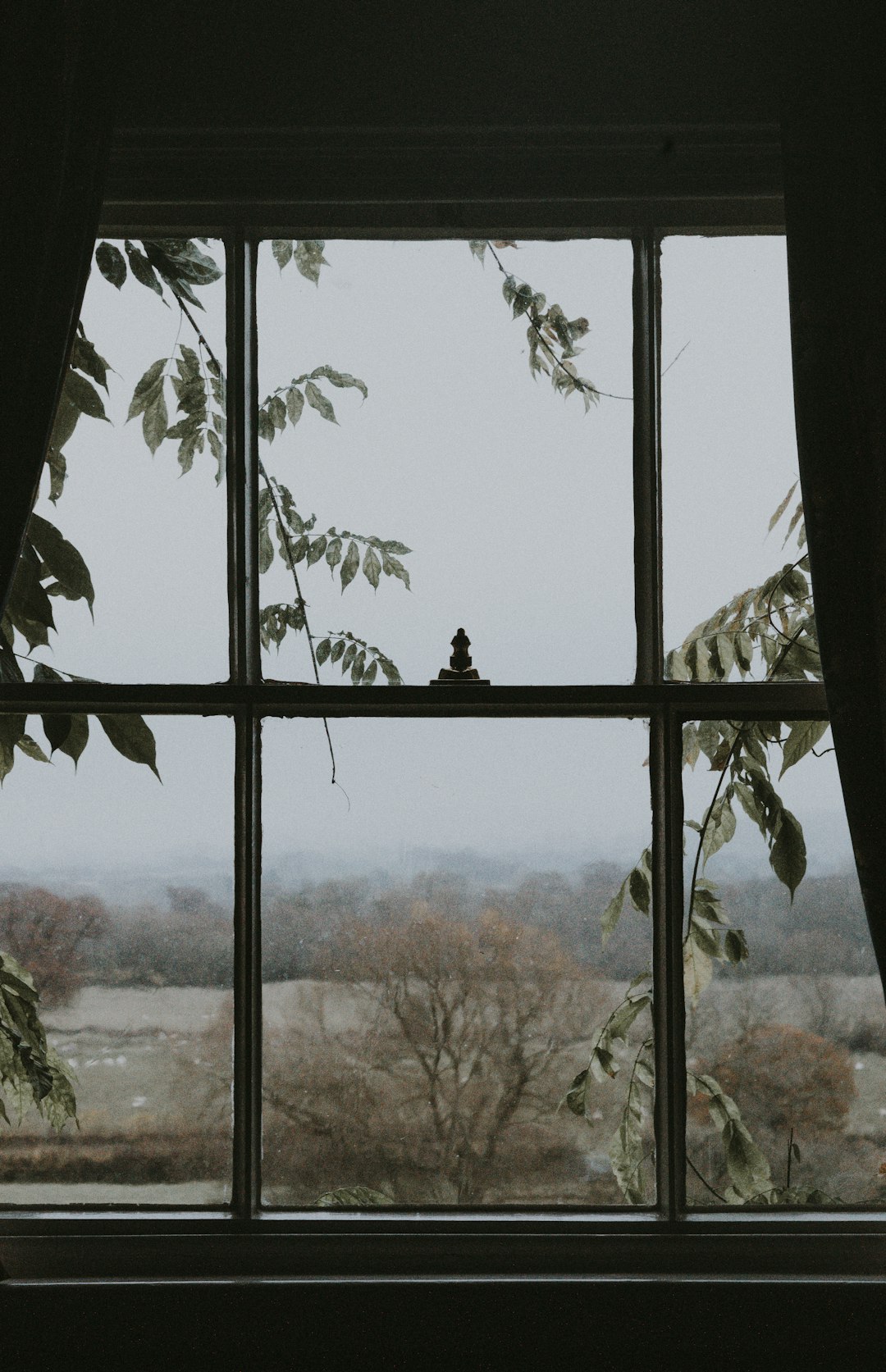 closed white wooden framed clear glass window