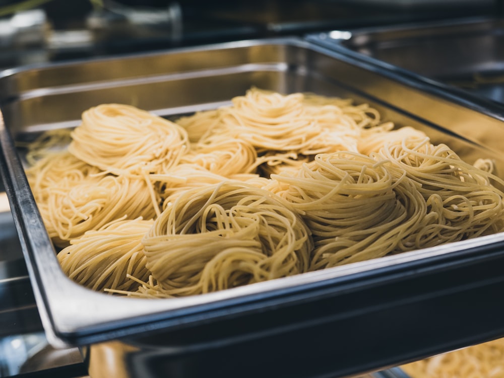 pasta on tray