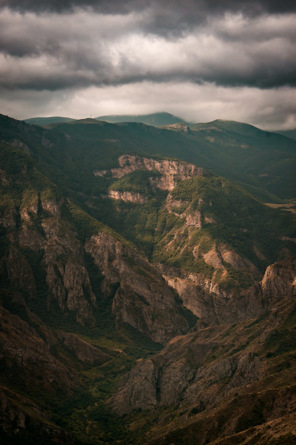 areal view photography of brown mountain