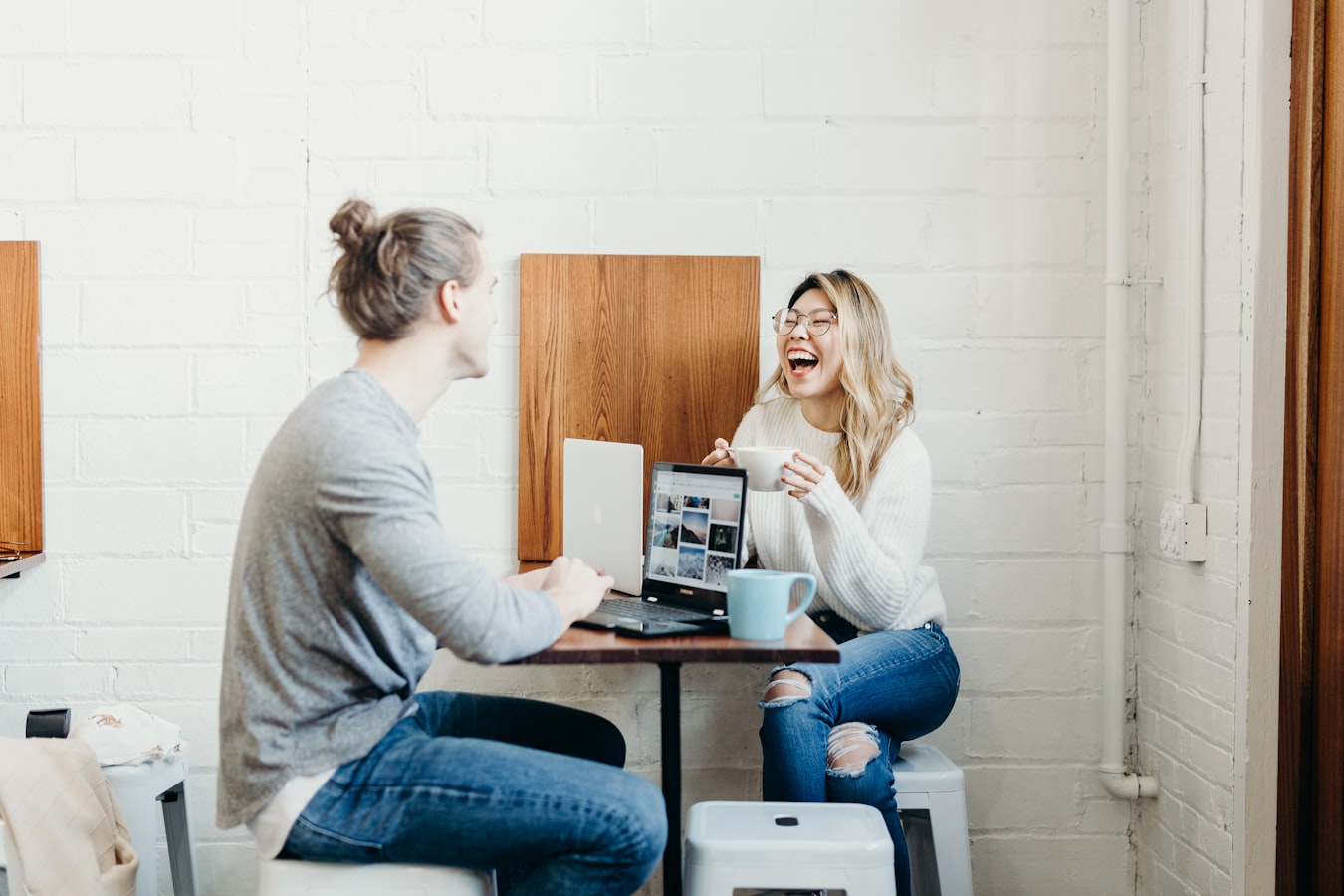 couple laughing