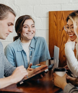 A group of friends at a coffee shop