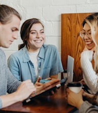 A group of friends at a coffee shop