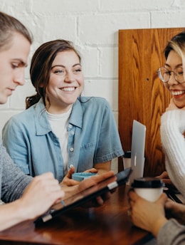 A group of friends at a coffee shop