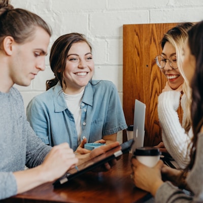 A group of friends at a coffee shop