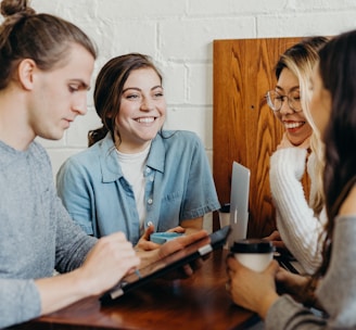 A group of friends at a coffee shop