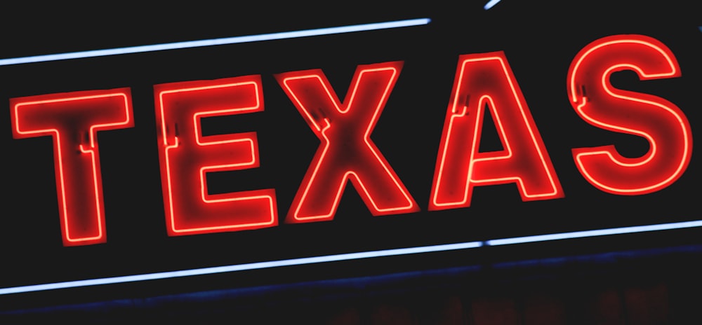 red Texas neon light sign