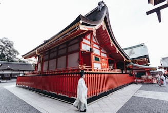 red and white house