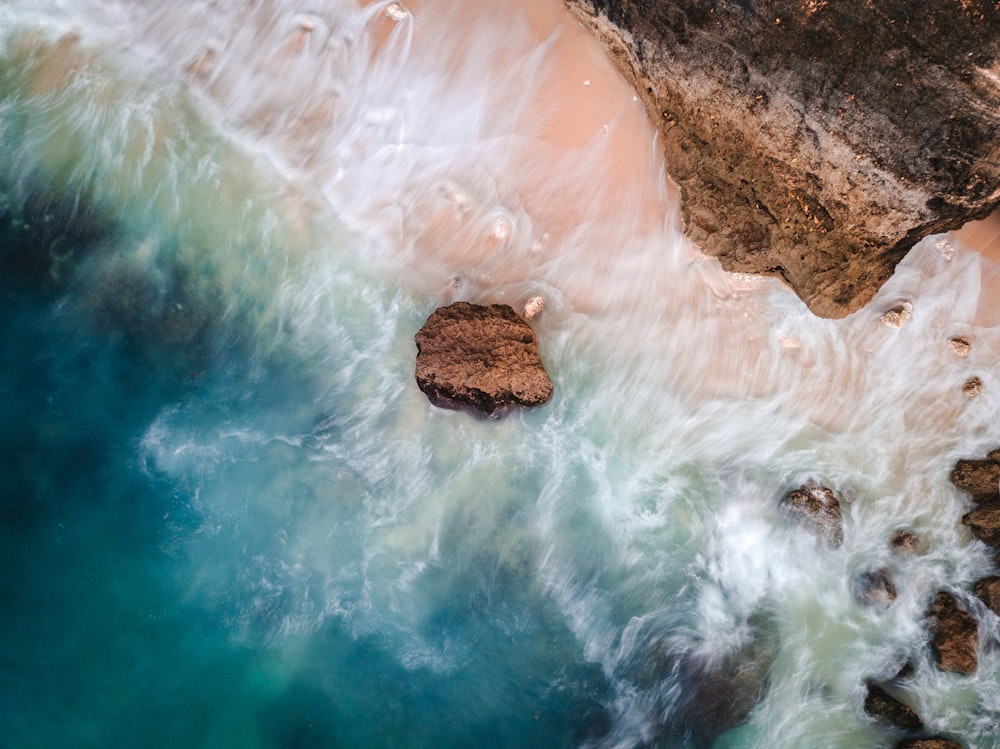 aerial photography of beach