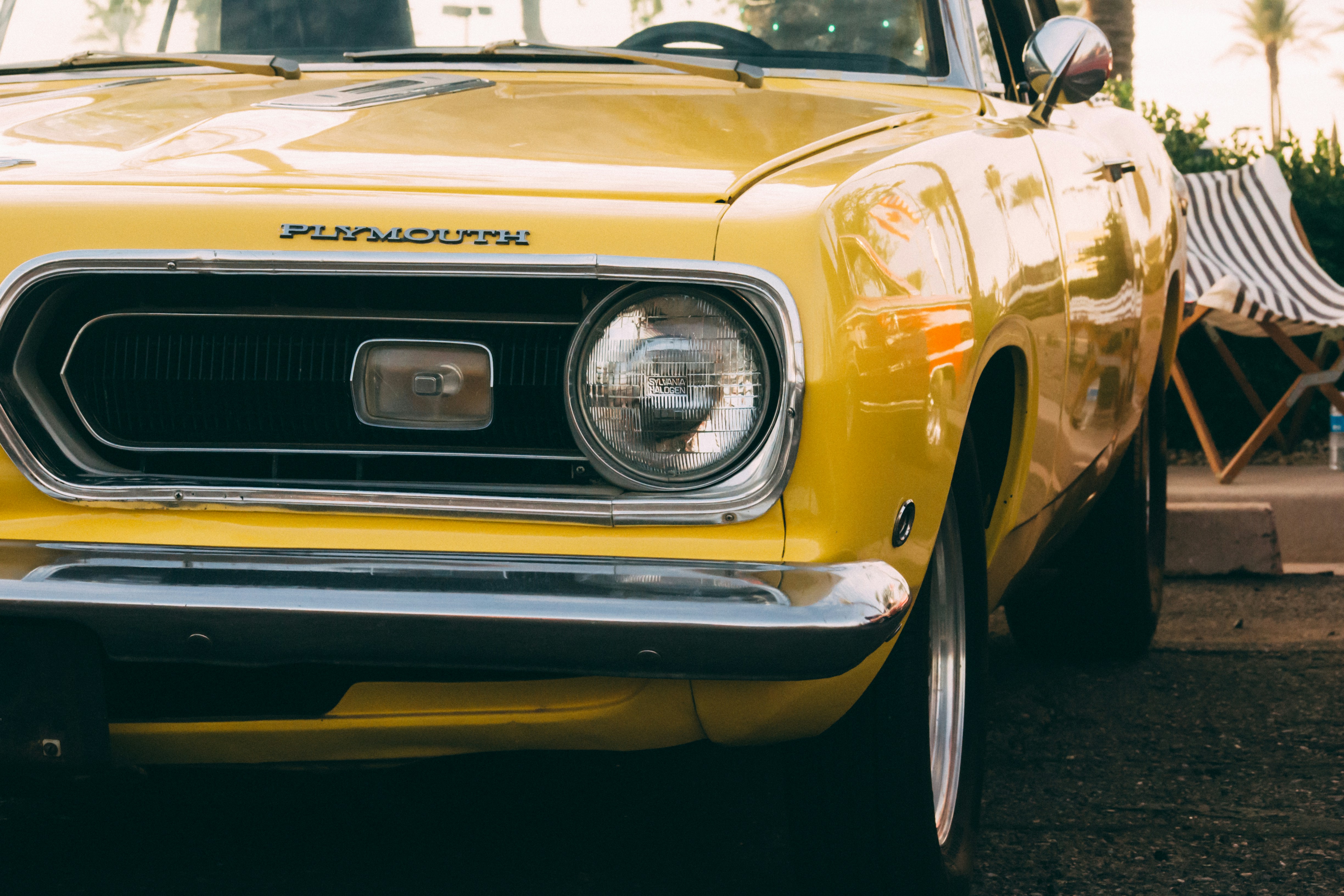 yellow Plymouth Barracuda 