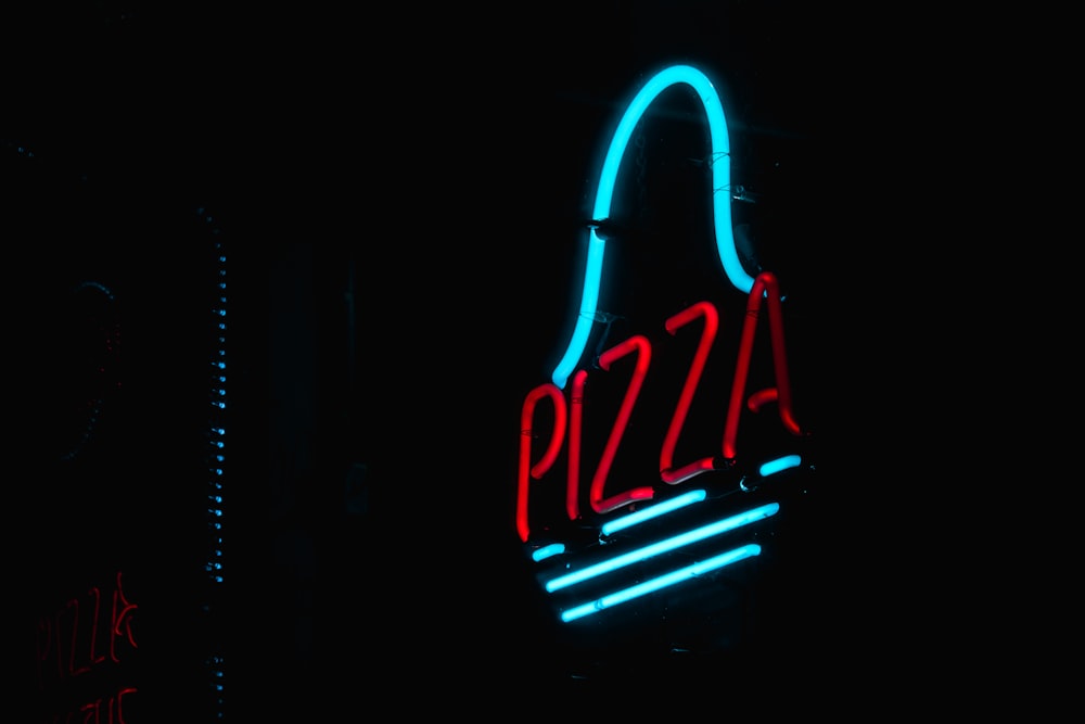 red Pizza neon signage light