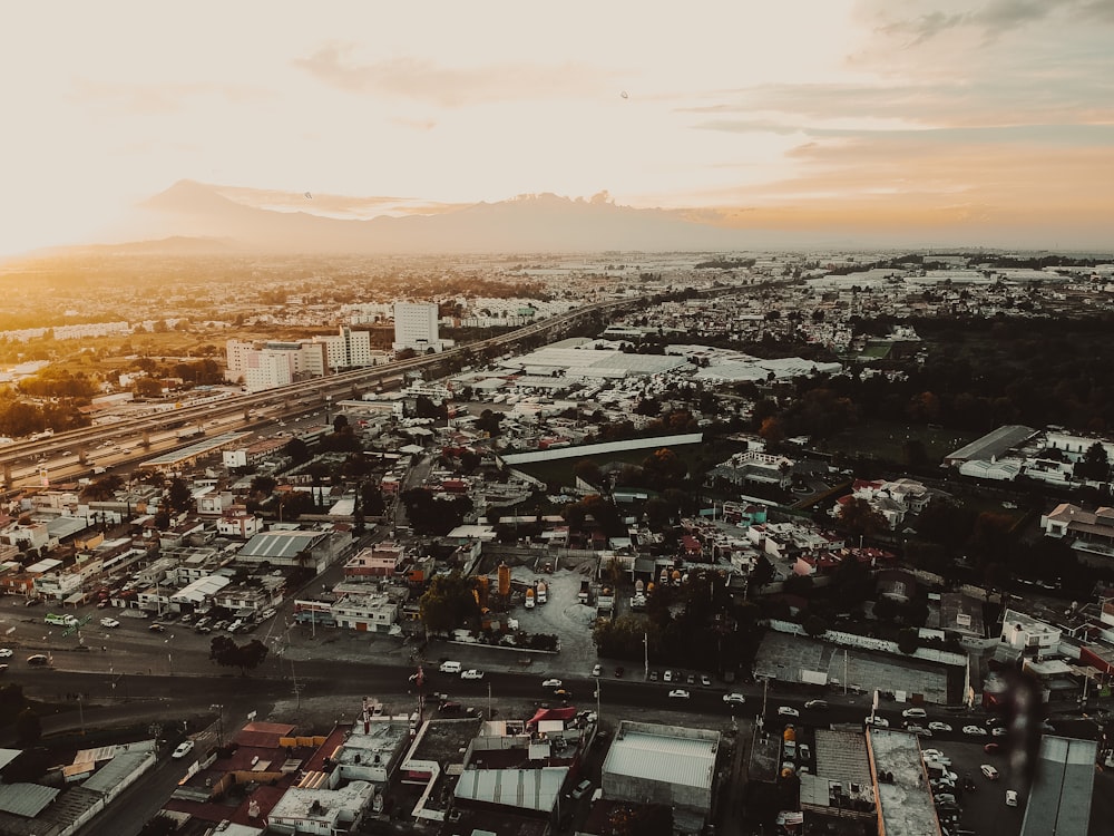 city during golden hour