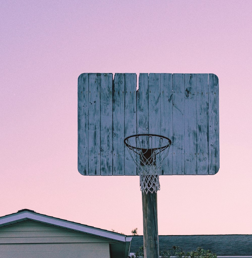 white wooden basketball hoop