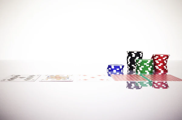 Poker chips on a felt table