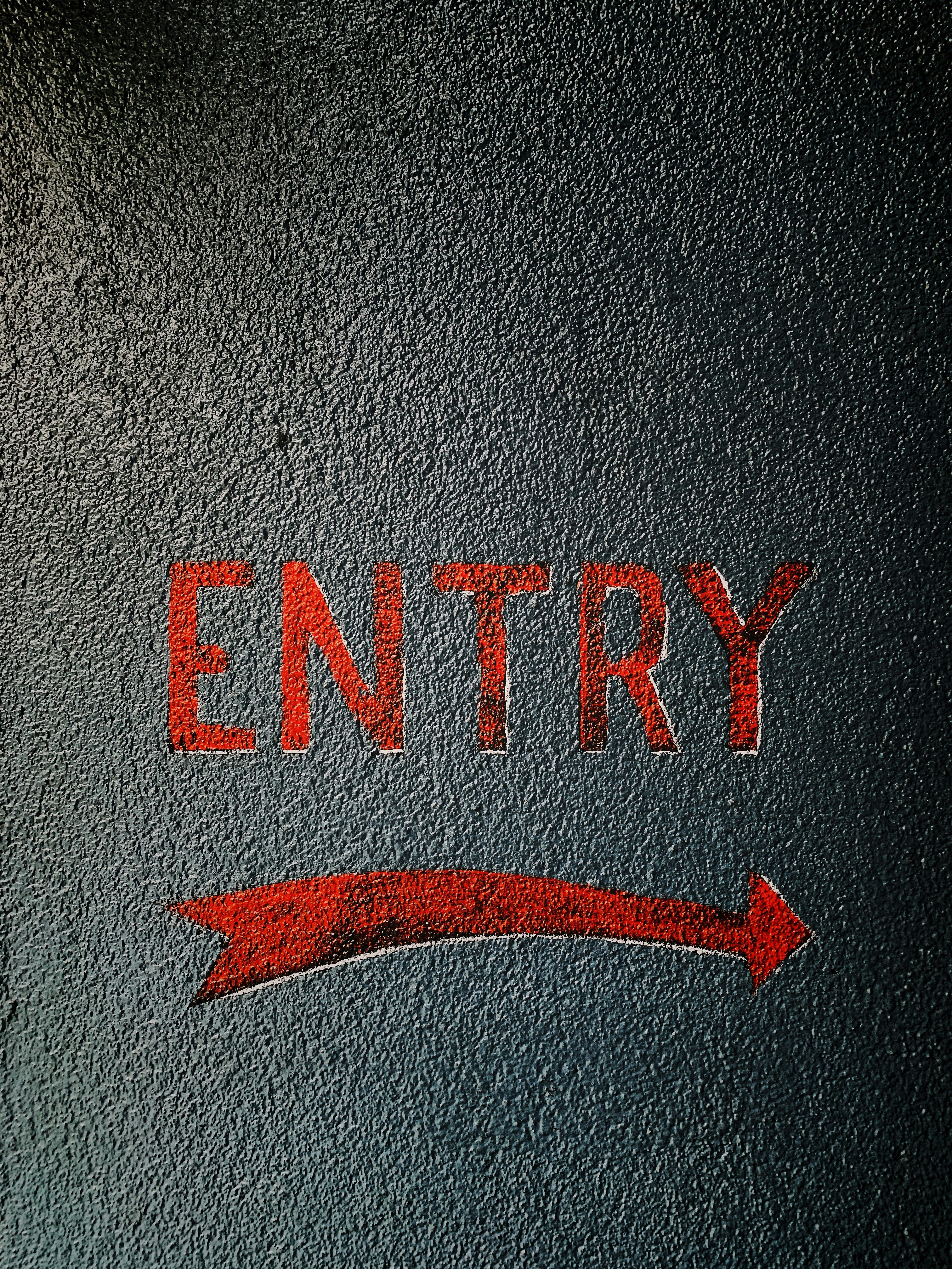 red Entry signage