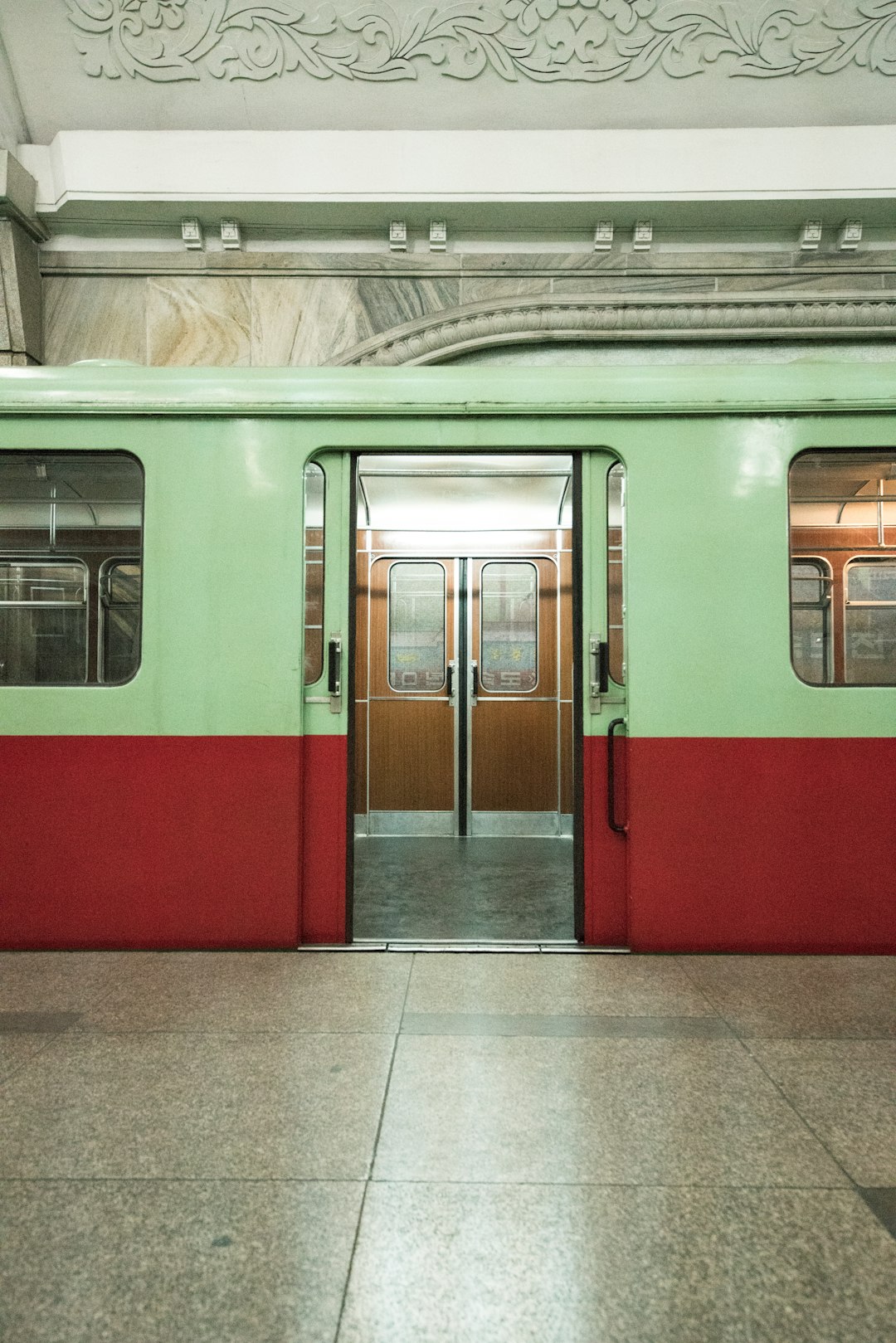 green and red train photo