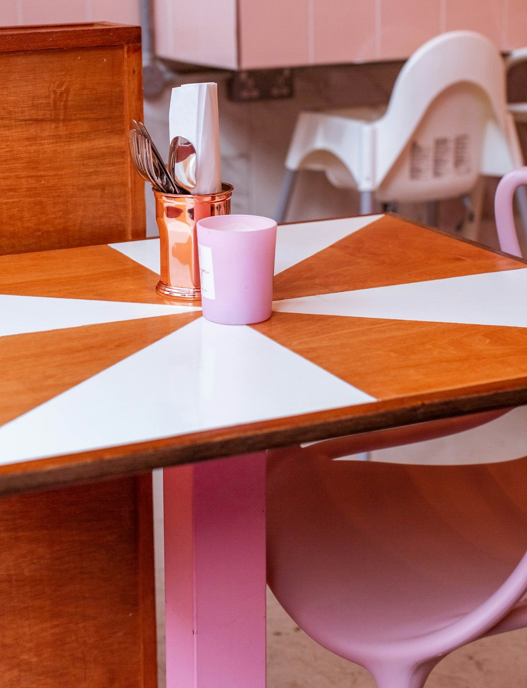 brown and white wooden table