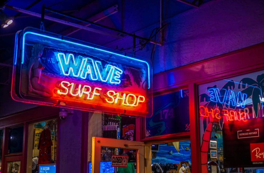 Wave Surf Shop LED signage