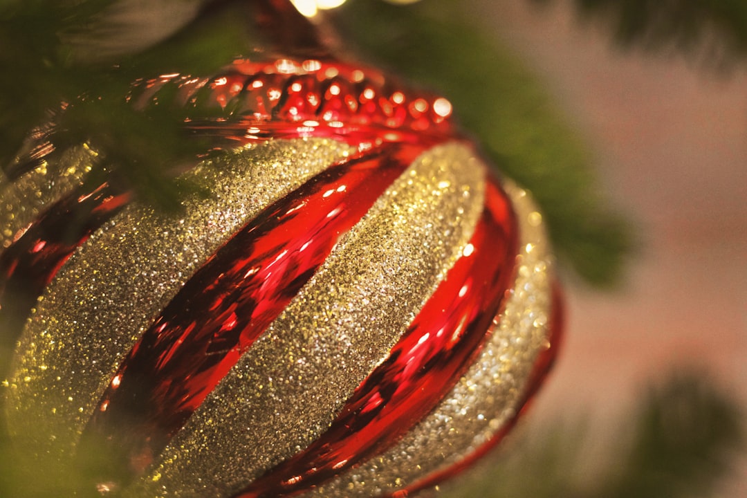 red and gold plastic bauble